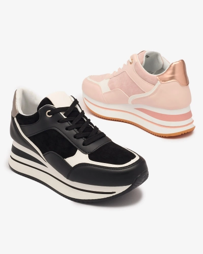 Schwarze sportliche Damen-Sneaker mit Anker Aqosda- Footwear