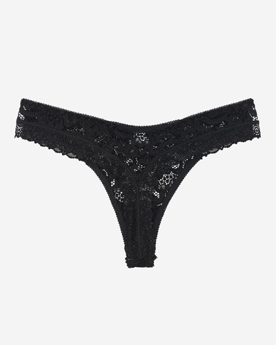 Tanga-Höschen aus schwarzer Spitze für Damen - Unterwäsche