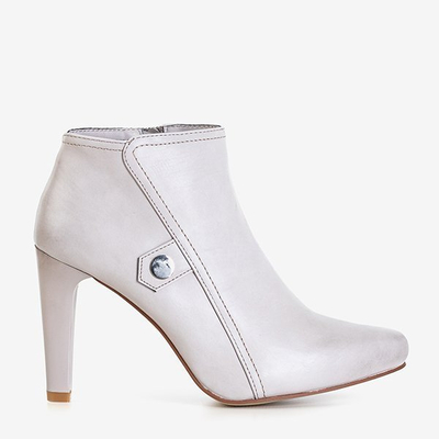 OUTLET Hellgraue Damenstiefel auf hohem Absatz Lotega - Schuhe