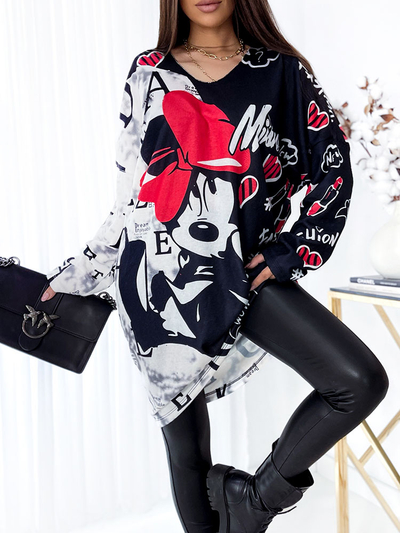 Royalfashion Чорно-біла сукня міді з принтом