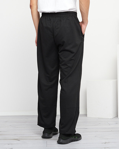 Schwarz Gerade Herren-Jogginghose mit Taschen - Kleidung