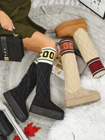 Hohe Damenstiefel im Schneestiefel-Stil mit Schaft Anane