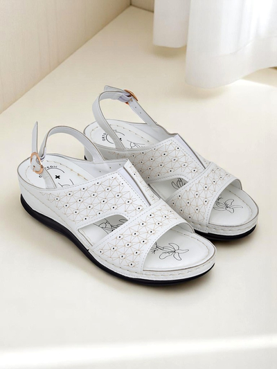 Royalfashion Damensandalen mit niedrigem Keilabsatz Comfort Chic