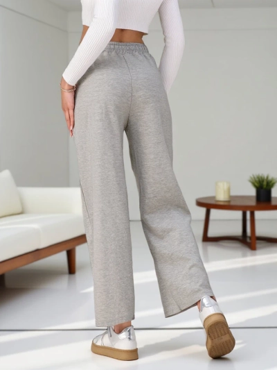 Royalfashion Damenweite gewobene Jogginghose mit Zirkonia