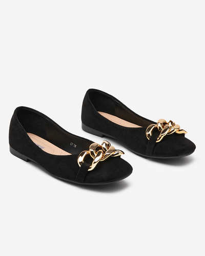 Schwarze Damen-Ballerinas mit Caviene-Ornament - Footwear