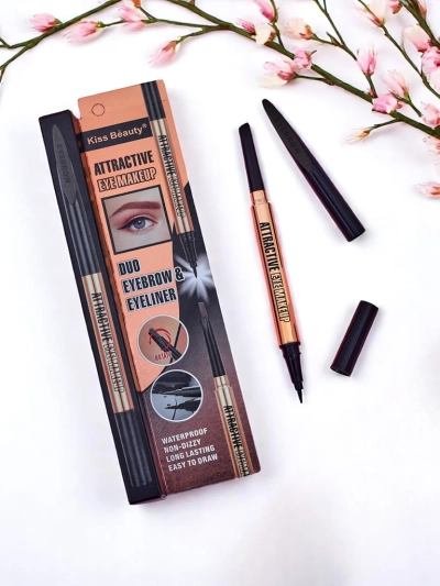 Augenbrauen- und Eyelinerstift in einem Sanftes Braun
