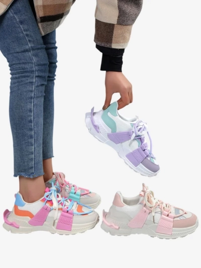 Royalfashion Damen Sport Sneakers mit Gummieinsätzen Bubble