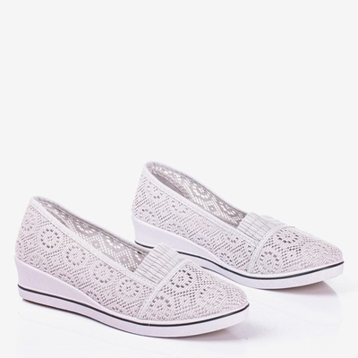 Graue Ballerinas auf Keilabsatz Paciencia - Schuhe