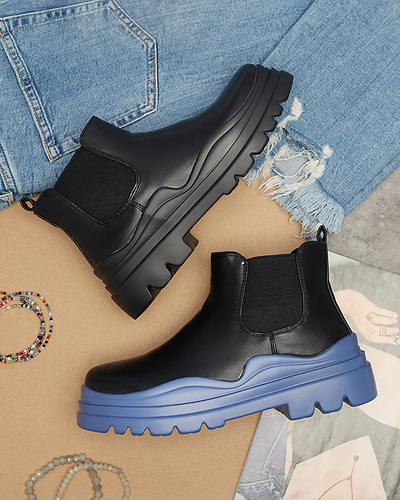 Schwarze Damen-Slipper mit violetter Beja-Sohle - Schuhe