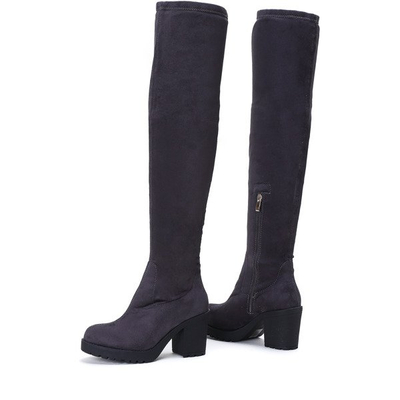 Gray boots on a low Tica post - Footwear