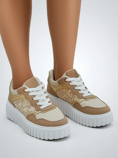 Royalfashion DamenSneaker auf einer Plattform Panterr
