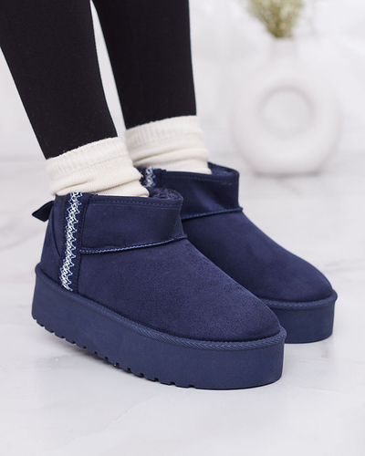 Royalfashion Hellbraune Damenschuhe a'la Schneestiefel mit Ornament Parisela