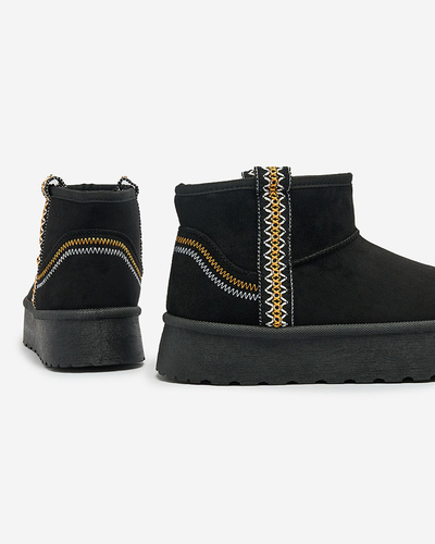 Royalfashion Damen Kurzstiefel a'la Schneestiefel mit Ornament Erititta
