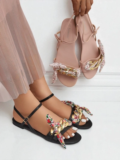 Royalfashion Damen Sandalen mit flacher Sohle BareLuxe