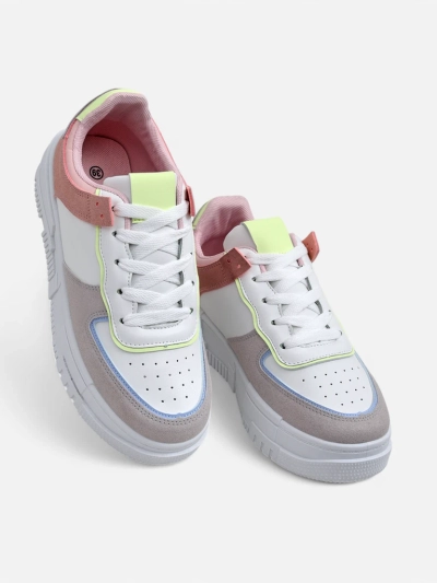Damen-Sneakers Hypatia Pastello hellgrau Öko-Leder Frühling 4cm
