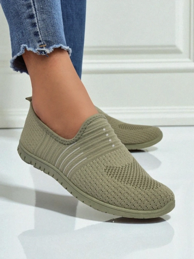 Damen Stoff Slipper Hypatia Verde mit flacher Sohle