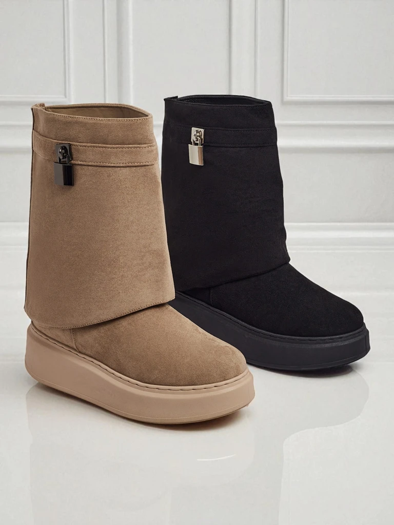 Kurze Damen-Schneestiefel mit abnehmbarem Schaft Elizze