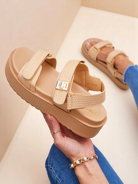 Damen Sandalen Royalfashion Beige Lavinia mit Plateau – bequemer Sommer