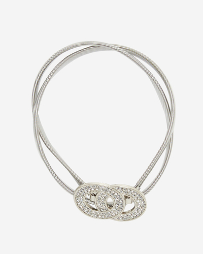 Elastischer Damengürtel in Silber mit Verzierung aus Zirkonia - Accessoires