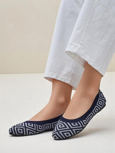Royalfashion Stoff-Ballerinas für Damen mit geometrischem Print Metric
