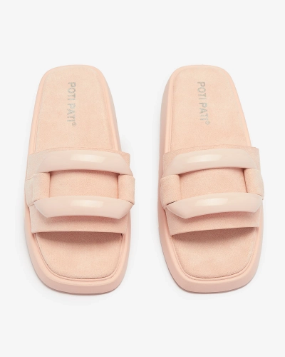Rosa Damen-Flip-Flops aus Öko-Wildleder Omve - Footwear