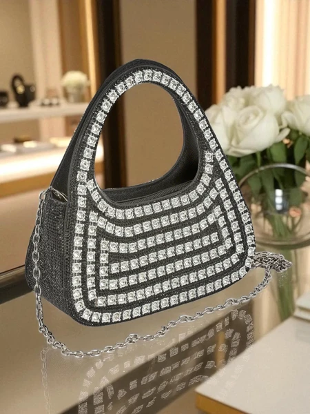 Royalfashion Damen Clutch Handtasche mit Zirkonia Myra Quill