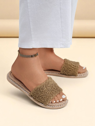 Royalfashion Damen-Pantoletten mit Fell Cozy Step