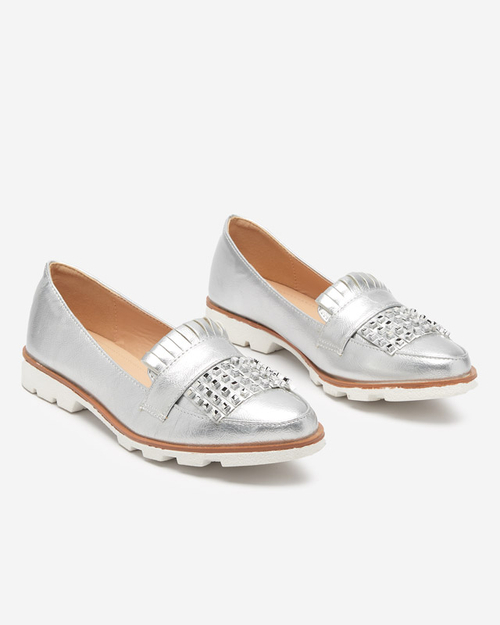 Сріблясті лаковані лофери Fanreso