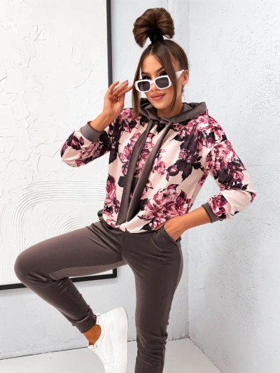 Royalfashion Жіночий бавовняний комплект, схожий на велюр, у квітах