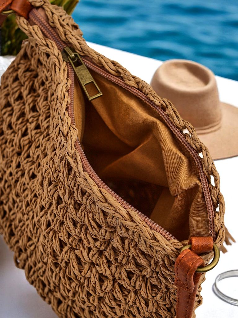 Royalfashion Kleine Strohtasche für Damen Boho Charm