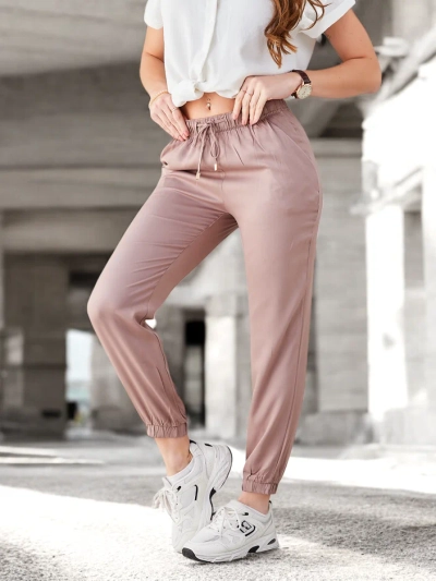 Pantaloni in Eleganza Lyocell Brązowy