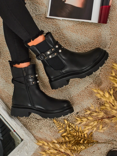 Höhere Damenstiefeletten aus Öko-Leder Pearl Mist
