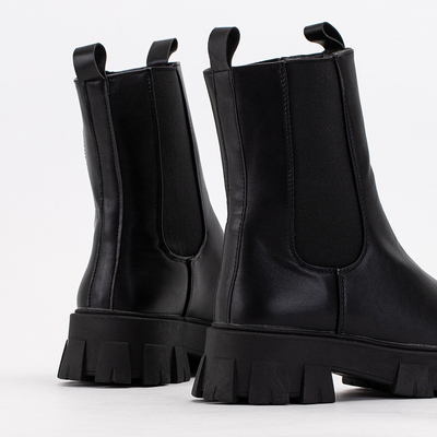 Schwarze Hoppy Kunstlederstiefel - Schuhe