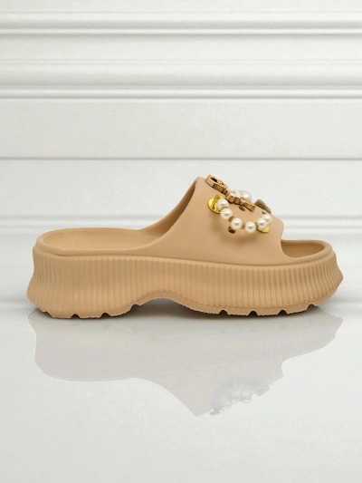 Royalfashion Damen-Gummisandalen mit Verzierungen Slash Glam