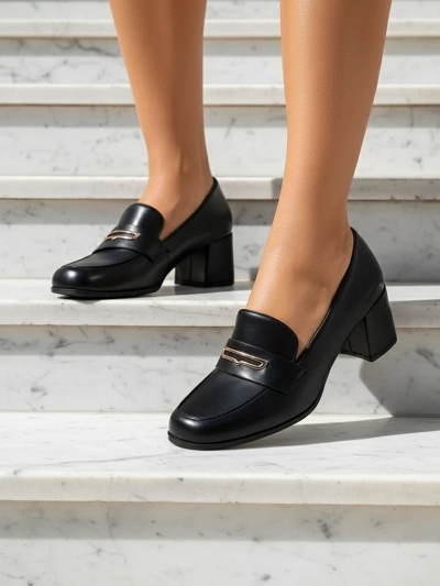 Asolo Elegante Schwarzer Blockabsatz