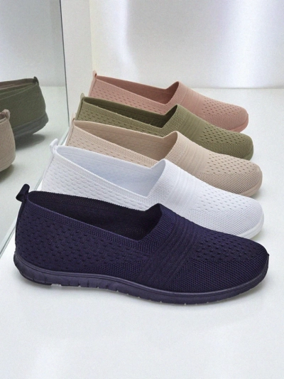 Damen Mokassins Lyra Marineblau atmungsaktives Gewebe flache Sohle