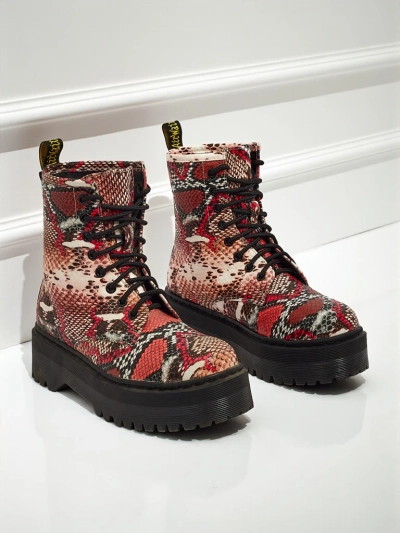 Damen Worker Boots mit Prägung Isadore