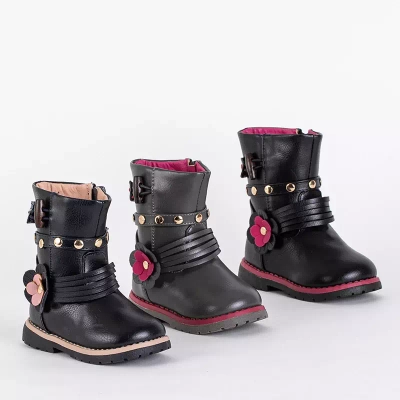 OUTLET Дитячі темно-сині чоботи з еко шкіри Kisso- Footwear