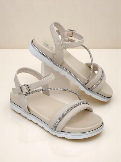 Royalfashion Damen Keilsandalen mit Strass Magnol