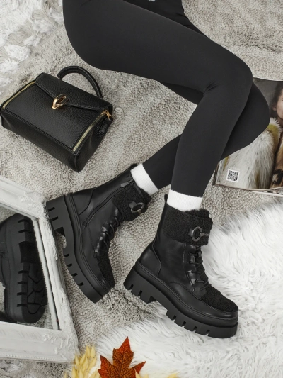 Damen Worker Boots mit Fell Safil