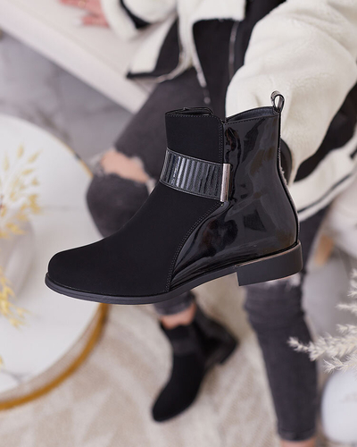 Royalfashion Schwarze matte Damenstiefel Reperra