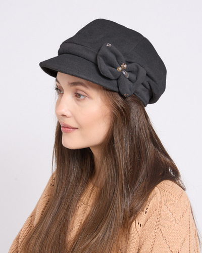 Royalfashion Damen-Baskenmütze mit Schleife