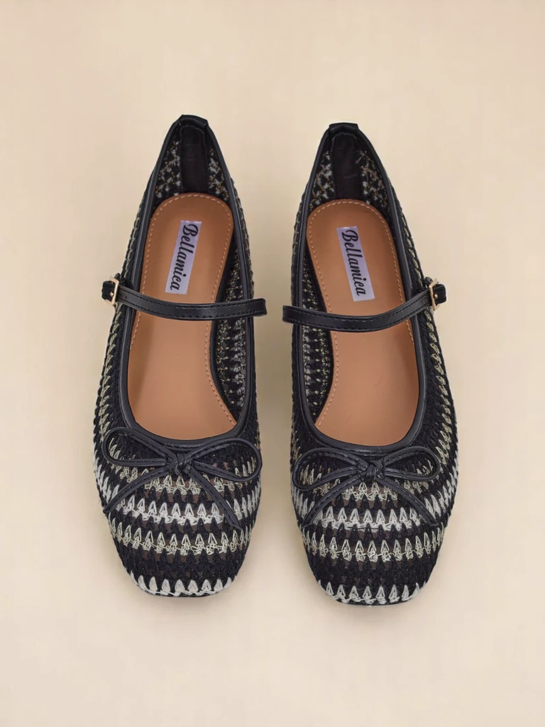 Royalfashion Damen-Ballerinas aus gewebtem Stoff mit Riemen Vanot