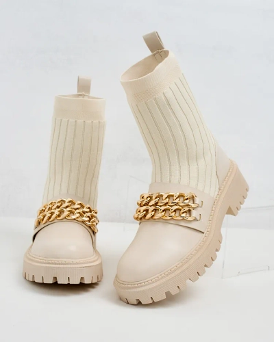 Royalfashion Elegante Damenstiefel mit Ornament Olluf