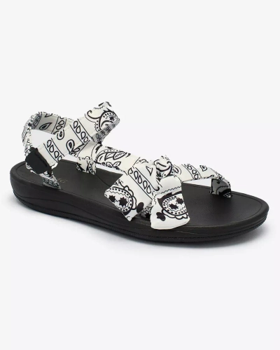 Royalfashion Weiße Damensandalen mit Schleife Oyall