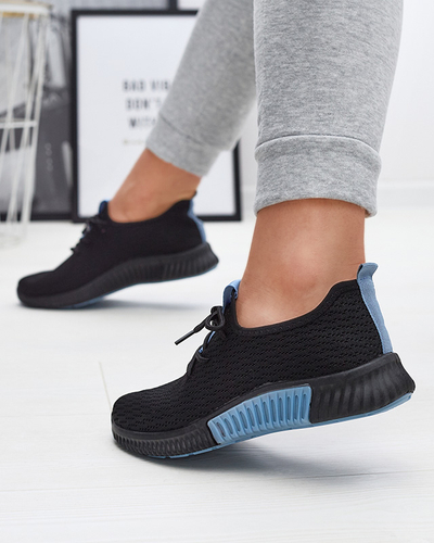 Schwarze Damen-Sportschuhe mit blauen Einsätzen Keteti - Schuhe