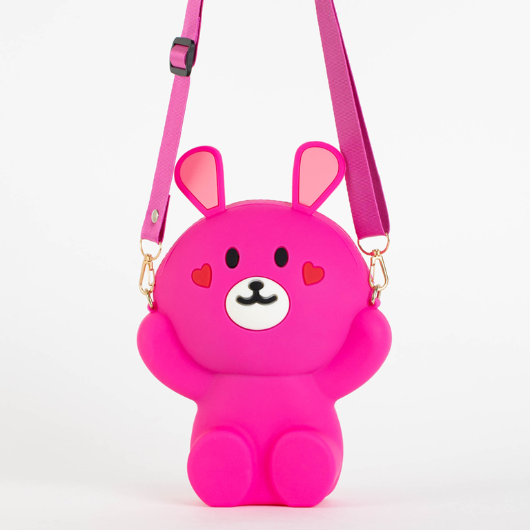 Dunkelrosa Teddybär Tasche - Accessoires