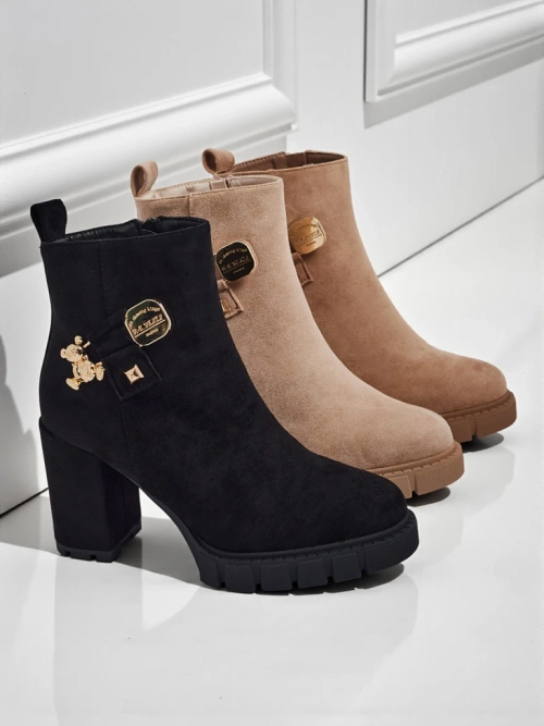 Ботильйони жіночі еко замшеві на підборах Bearr