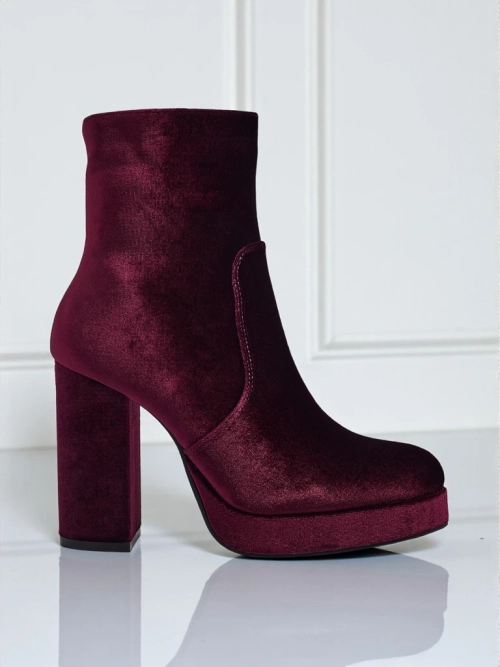 Ботильйони жіночі на підборах-стовпчику а-ля Велюр Miss