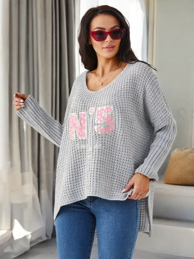 Royalfashion Acryl Frauen Strickpullover mit Druck